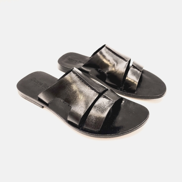 Taryn Rose Black Leather Sandals Slides Shoes EU 42 US 9 - Picture 2 of 7